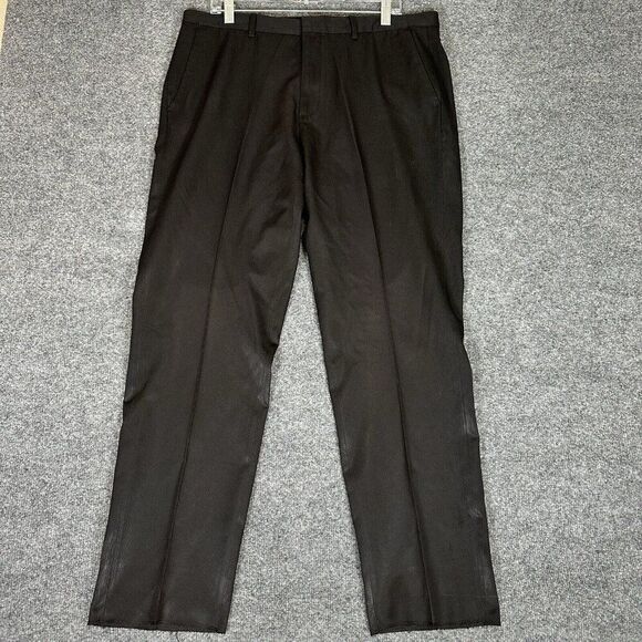 Calvin Klein Dress Pants Mens 36x32 (37x30.5) Black Flat Front Mid Rise Adult - Picture 1 of 9